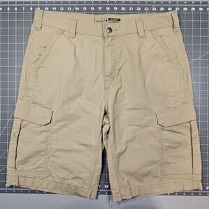 Carhartt Force Canvas Carpenter Shorts 36x11 Tan Ripstop Workwear Outdoors